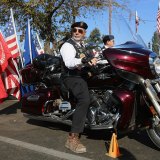 The American Legion Riders drove their motorcycles to the solemn ceremony at the Hanford Cemetery.
